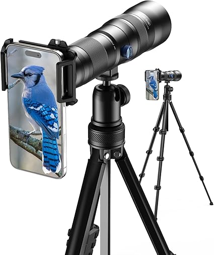 Evil eye 20-60X HD Spotting Scope with Tripod and Upgraded Phone Adapter, Clear Image with BAK4 Prism Spotting Scopes for Target Shooting, Bird Watching, Hiking, Wildlife Viewing