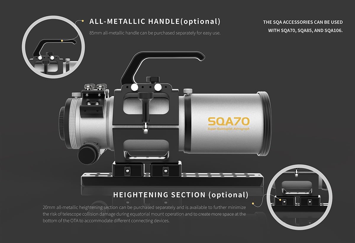 Askar SQA106 Telescope 106mm Aperture F4.8 Quintuplet Air-Spaced SD Glass Petzval Astrograph Refractor OTA, for Deep Sky Astrophotography and Visual Astronomy