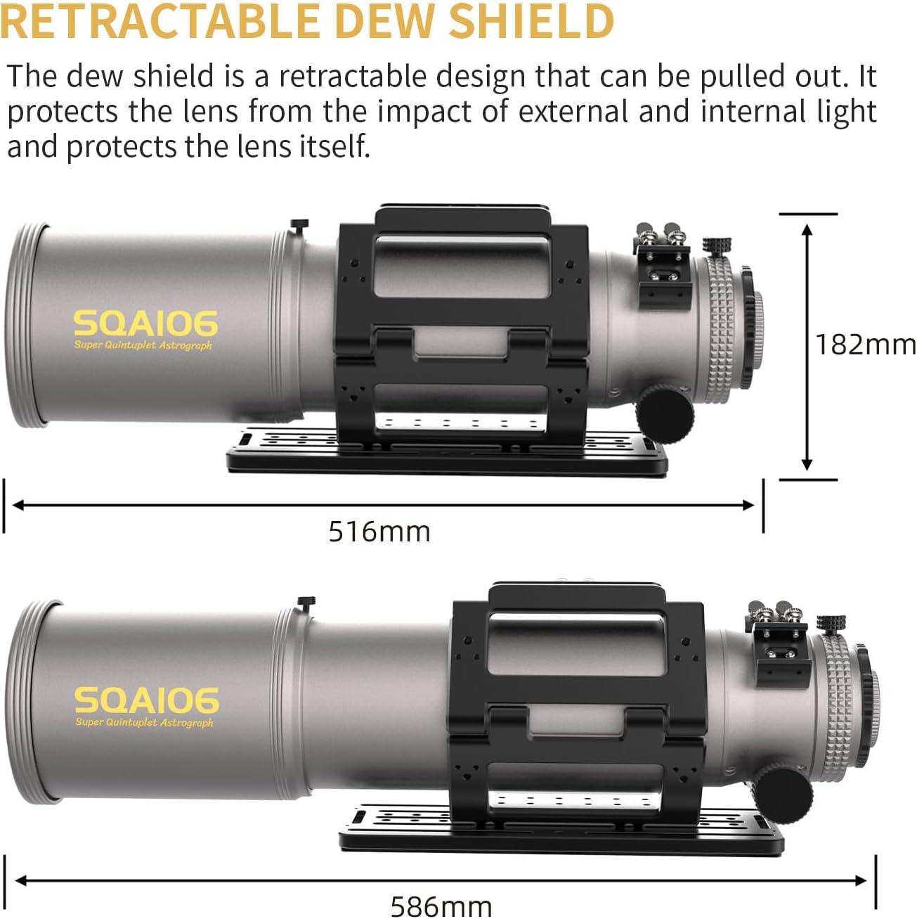 Askar SQA106 Telescope 106mm Aperture F4.8 Quintuplet Air-Spaced SD Glass Petzval Astrograph Refractor OTA, for Deep Sky Astrophotography and Visual Astronomy