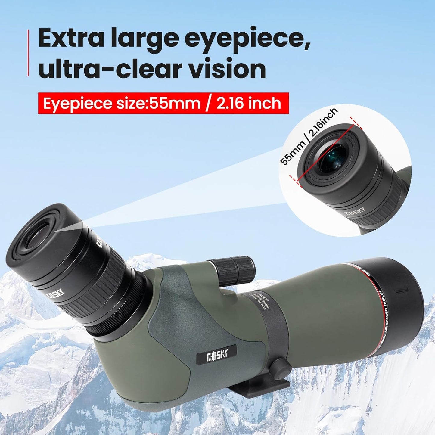 Gosky 20-60x80 Spotting Scope with Phone Adapter, Dual Focusing Waterproof Spotting Scopes for Target Shooting Bird Watching Hunting Wildlife Safari Viewing, BAK4 FMC Spotter Scope with Carrying Case
