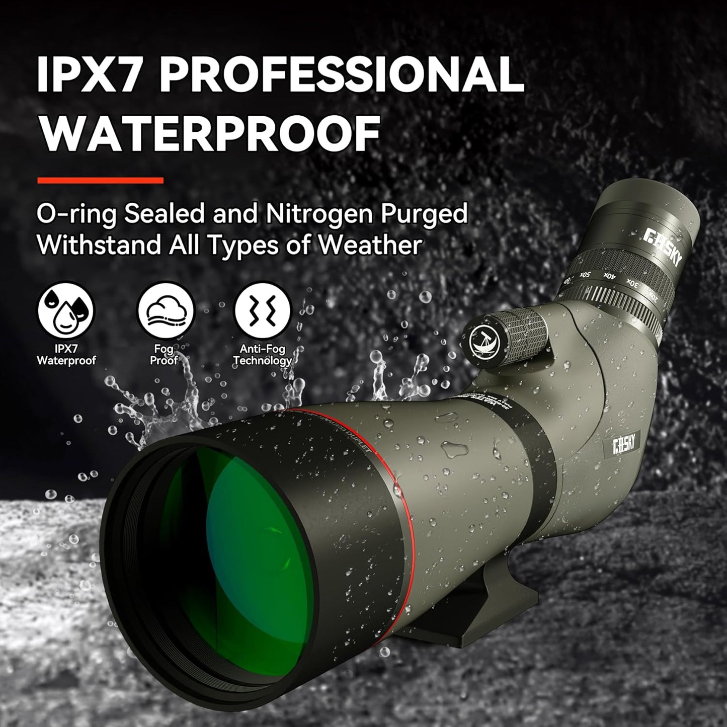 Gosky 20-60x80 Spotting Scope with Phone Adapter, Dual Focusing Waterproof Spotting Scopes for Target Shooting Bird Watching Hunting Wildlife Safari Viewing, BAK4 FMC Spotter Scope with Carrying Case